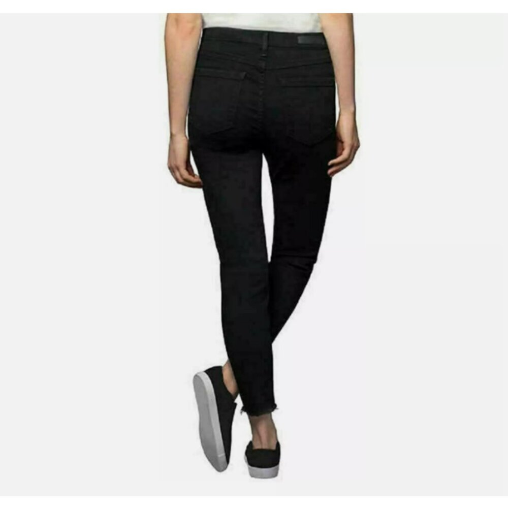 NEW! Kenneth Cole Women's Jess Skinny Jean Mid-Rise Slim Fit No Hem BLACK 6 - Picture 2 of 4